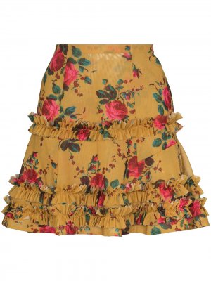 Lester floral-print skirt Molly Goddard. Цвет: желтый