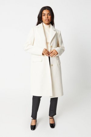 Миниатюрное приталенное пальто с расклешенной юбкой , белый Wallis