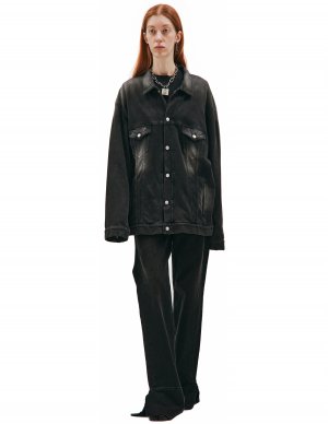 Джинсовая потертая куртка серого цвета Balenciaga