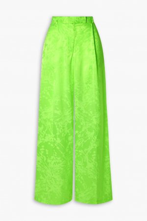 Широкие брюки из атласа-жаккарда , зеленый лайм Christopher John Rogers