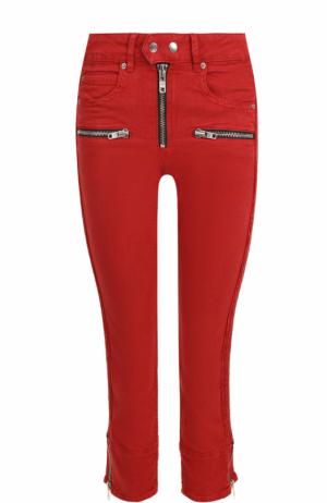 Укороченные однотонные джинсы-скинни Isabel Marant Etoile. Цвет: красный