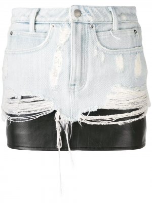 Многослойная джинсовая юбка Alexander Wang. Цвет: синий