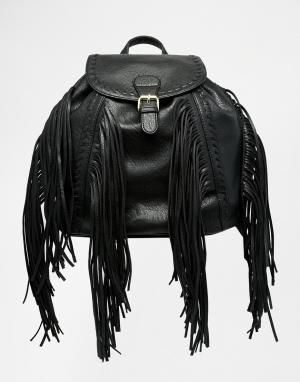Рюкзак с бахромой Glamorous. Цвет: черный