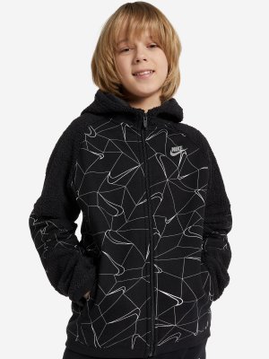 Джемпер флисовый для мальчиков Sportswear Club, Черный, размер 137-147 Nike. Цвет: черный