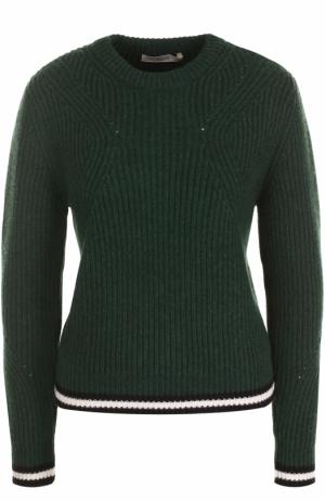Пуловер фактурной вязки с круглым вырезом Bally. Цвет: темно-зеленый