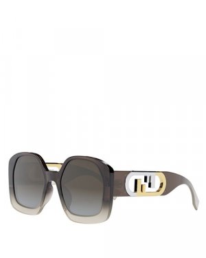 Квадратные солнцезащитные очки O'Lock, 54 мм , цвет Brown Fendi