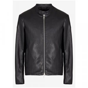 Кожаная куртка, размер M, черный Armani Exchange. Цвет: черный
