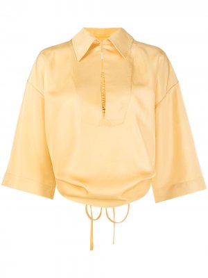 Bloom short-sleeve reversible blouse Litkovskaya. Цвет: желтый