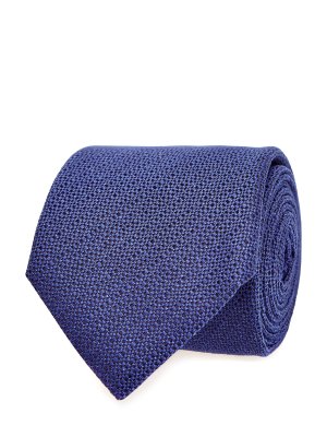 Шелковый галстук ручной работы с жаккардовым паттерном CANALI. Цвет: синий