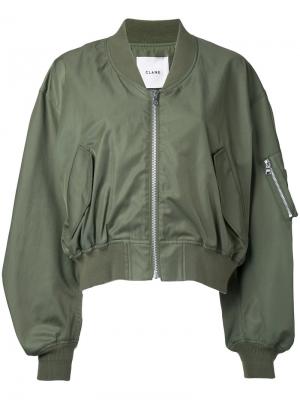 Классическая куртка-бомбер Clane. Цвет: зелёный
