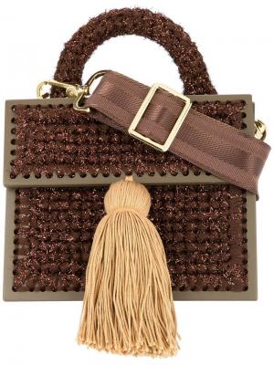 Copacabana small woven handbag 0711. Цвет: коричневый
