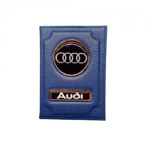 Обложка для автодокументов 1-6-1415, синий Audi