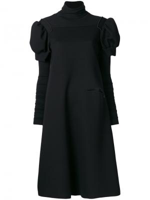 Платье с объемными плечами Nostra Santissima. Цвет: чёрный