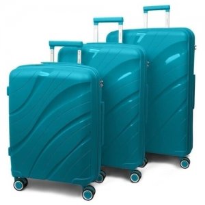 Комплект чемоданов Impreza 3 штуки Ambassador. Цвет: бирюзовый