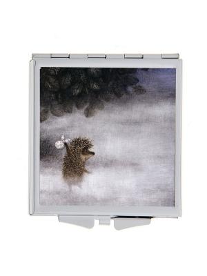 Зеркальце карманное Ежик в тумане Арт. Chocosq-003 Chocopony. Цвет: серый, белый
