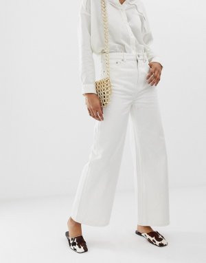 Белые широкие джинсы Ace-Белый Weekday