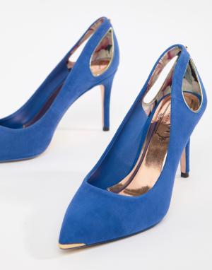 Замшевые туфли на высоком каблуке с заостренным носком -Синий Ted Baker
