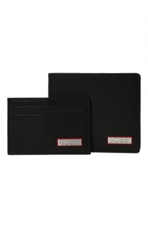 Комплект из портмоне и футляра для кредитных карт HUGO. Цвет: чёрный