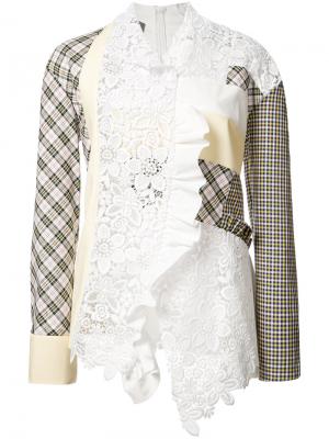 Лоскутная блузка Les Animaux. Цвет: белый