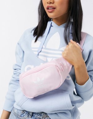 Розовая сумка-кошелек на пояс с логотипом-трилистником -Розовый adidas Originals