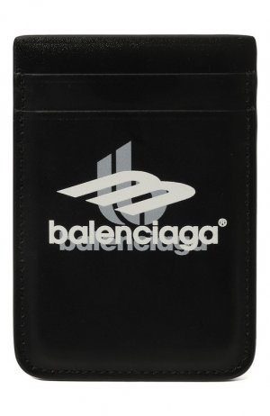 Кожаный футляр для кредитных карт Balenciaga. Цвет: чёрный