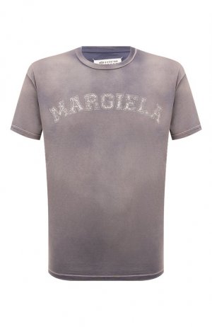 Хлопковая футболка Maison Margiela. Цвет: сиреневый