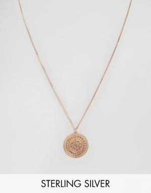 Ожерелье с ацтекской подвеской цвета розового золота Carrie Elizabeth. Цвет: золотой