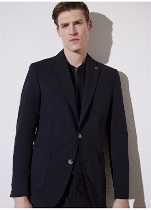 Черная мужская приталенная куртка с моно воротником Brooks Brothers