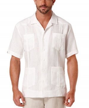 Рубашка из 100% льна Гуаябера с короткими рукавами и четырьмя карманами Cubavera