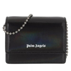 Кошелек holographic flap wallet&chain black whit , черный Palm Angels