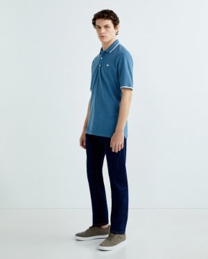 Мужские брюки узкого кроя с пятью карманами из темной джинсовой ткани Dockers, синий DOCKERS. Цвет: синий