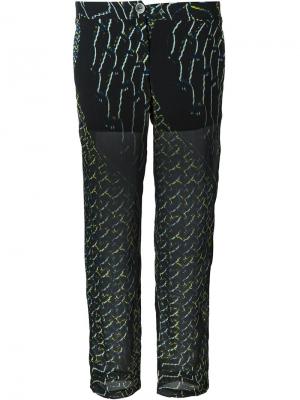 Укороченные брюки с принтом Lala Berlin. Цвет: чёрный