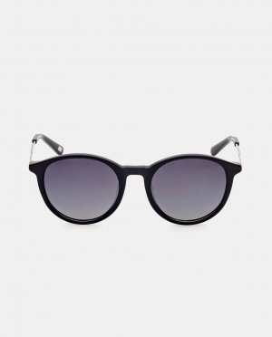 Круглые черные солнцезащитные очки из ацетата с поляризованными линзами , черный Skechers