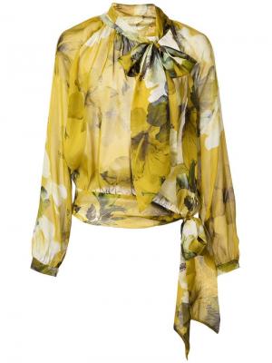 Блузка со сборками Michelle Mason. Цвет: желтый