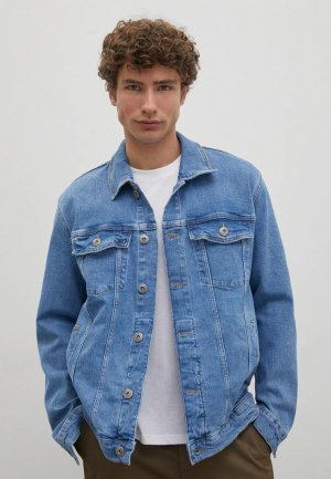 Куртка джинсовая Finn Flare. Цвет: синий