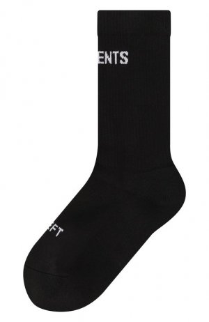 Хлопковые носки VETEMENTS. Цвет: чёрный