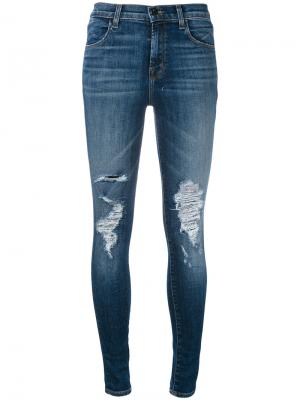 Рваные джинсы Maria Decoy J Brand. Цвет: синий