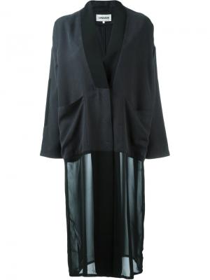 Пальто-кимоно на пуговицах 5 Preview. Цвет: чёрный