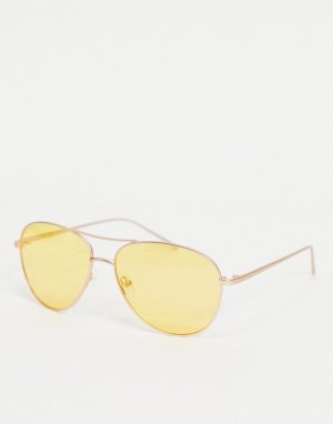 Позолоченные солнцезащитные очки Polly-Золотистый Pilgrim