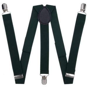 Подтяжки для брюк узкие (2.5 см, 3 клипсы, Зеленый) 54162 OTOKODESIGN