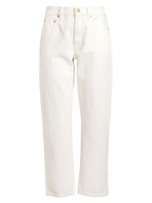 Укороченные джинсы со средней посадкой , белый Tory Burch