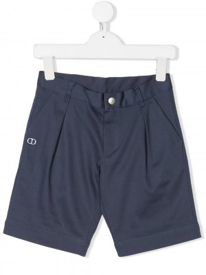 Строгие шорты с вышитым логотипом Baby Dior. Цвет: синий