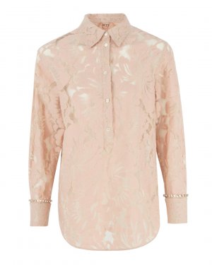 Ажурная блуза № 21. Цвет: розовый