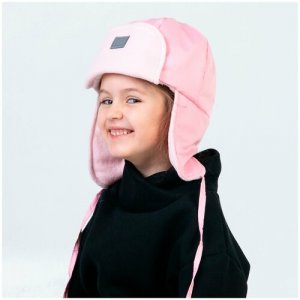 TH21-317241002 Зимняя шапка-ушанка со светоотражающим шевроном, розовый(54-58) TUOT. Цвет: розовый