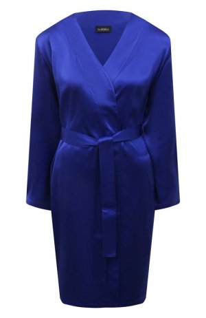 Шелковый халат La Perla. Цвет: синий