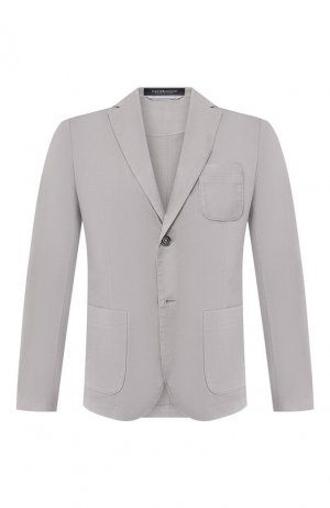 Хлопковый пиджак Capobianco. Цвет: серый