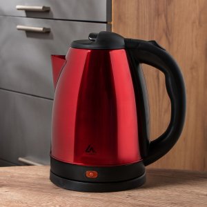 Чайник электрический luazon lsk-1804, металл, 1.8 л, 1500 вт, красный Home