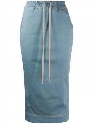Джинсовая юбка-карандаш Rick Owens DRKSHDW. Цвет: синий