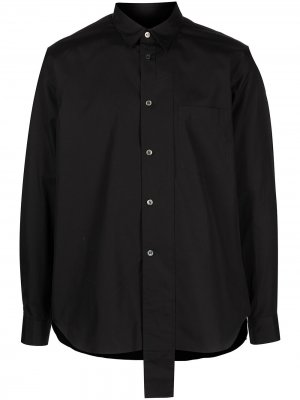 Рубашка с длинными рукавами и драпировкой Comme Des Garçons Homme Plus. Цвет: черный