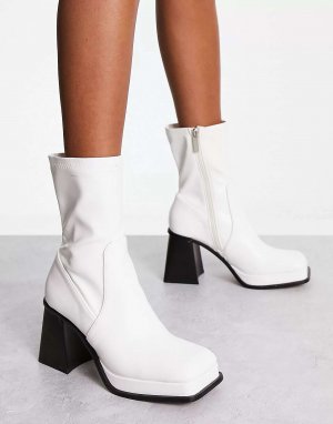 Белые лакированные ботинки-носки Jupiter Shellys London